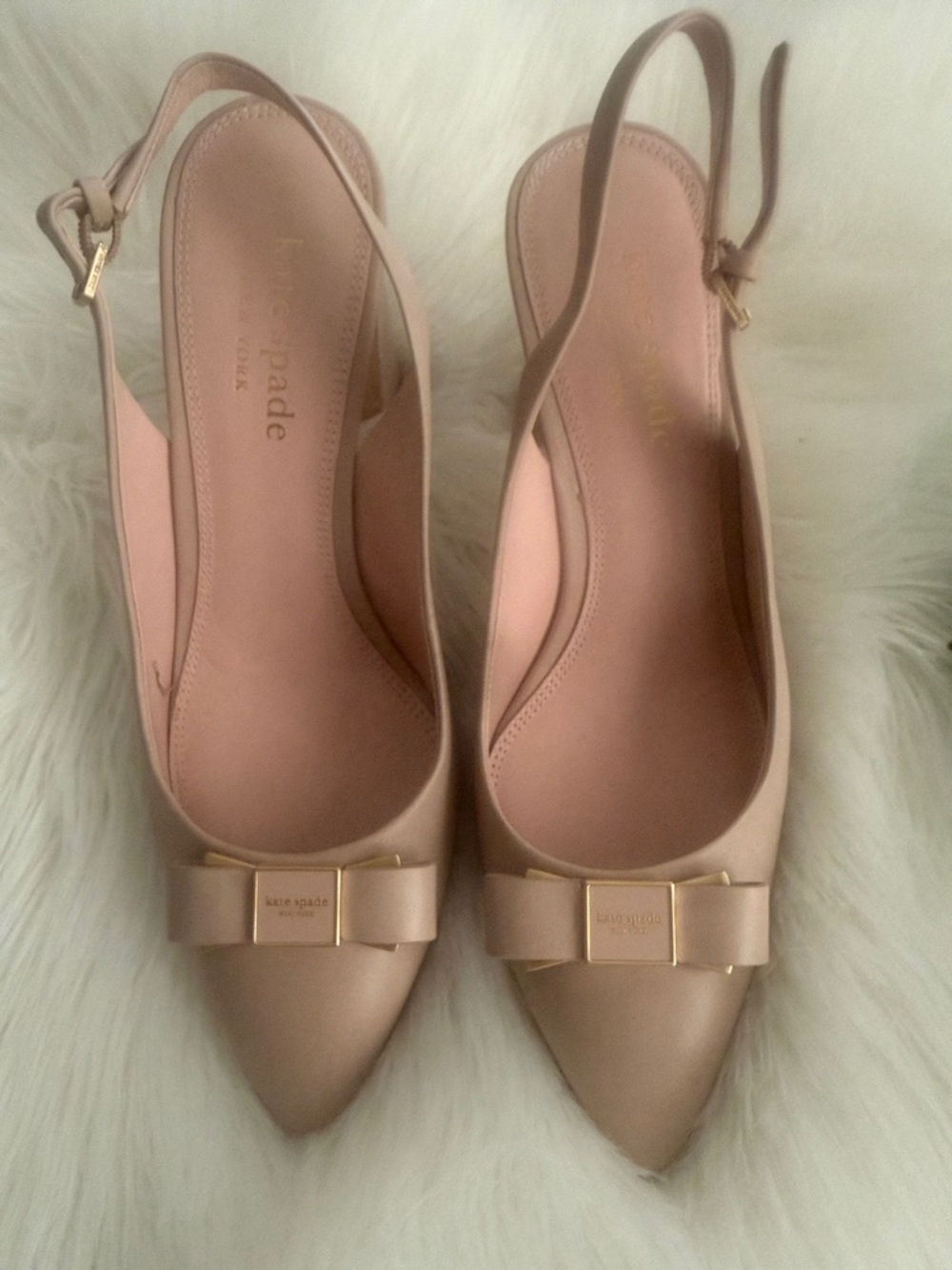 Kate Spade ♠️ Bowdie Sling Nappa in Pale Vellum. Worn once! Box included ♠️♠️♠️ - Picture 3 of 6